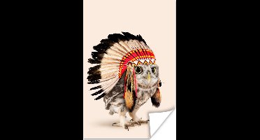 Poster uil - Muurposter - Dier - Uil - Indiaan - Vogel - 20x30 cm - Fotoposter - Muurdecoratie