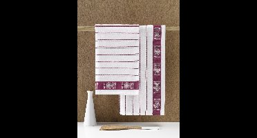 De Witte Lietaer Theedoek BML, Fuchsia- 3 stuks - 65 x 65 cm - Katoen