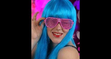 Bril roze met strass stenen