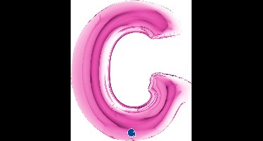Folieballon 100cm letter G - fuchsia roze
