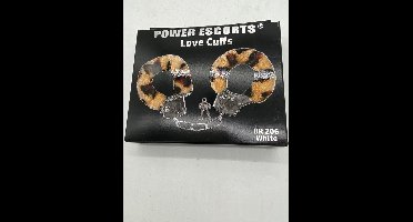 Power Escorts Love Cuffs Geel/Bruin Design Gevoerde Handboeien - Br206