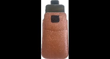 HEM Bruin Insteekhoesje Geschikt Voor iPhone 13 – Telefoonhoesje Met Riemlus En Opbergvakje