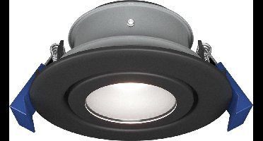 Lima - LED Inbouwspot - Kantelbaar armatuur - Diameter 85mm - GU10 Fitting incl. lamphouder - IP65 voor binnen,buiten en badkamer - Rond - Zwart