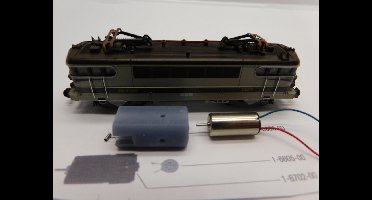 micromotor NLM05 motor ombouwset voor Lima nieuwe (Arnold) Motor, DB E 410, SNCF BB 9491, BB 67001, FS E 424/E444, SBB RBe 4/4, SBB Re 4/4, BR Class 81/86, BR Class 31, BR class 55 Deltic, US FP 45