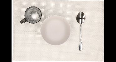 Svenska living Placemats - 12x stuks - wit - polyester - 45 x 30 cm