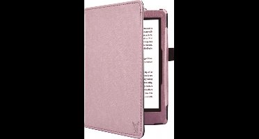 Hoes geschikt voor Kobo Aura H2O Edition 2 - Book Case Kunstleer Wallet Cover Hoesje Roségoud