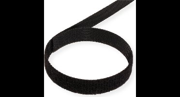 VALUE Klittenband op rol, 10mm, zwart, 25 m