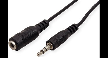 VALUE audio kabel 3,5mm M/F, zwart, 5 m