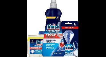 Finish Hygiene Machinereiniger Lemon & Finish Glansspoelmiddel Regular 400ml & Finish Glans Protector