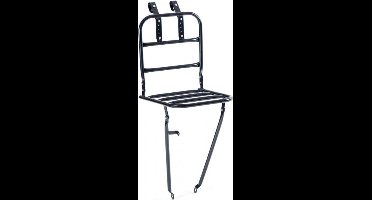 Falkx Voordrager fiets - mat zwart - 30x30 cm - stevige 16 mm buis - universele montage - max 15 kg