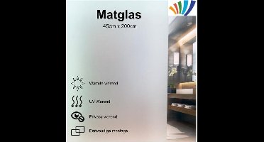 Wicotex Raamfolie 45x200cm HR++ MATGLAS | Eenvoudige montage - zelfklevende raamfolie - Zonwerend – Isolerend – Anti Inkijk – Statisch