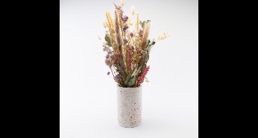 Terrazzo vaas wit - mooie vaas met structuur - decoratie - droogbloemen - mooi geschenk voor moederdag