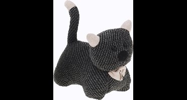 H&S Collection Deurstopper 1 kilo gewicht - kat/poes - donkergrijs - 17 x 14 cm