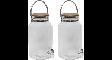 Svenska living Limonade/drankdispenser - 2x - 6L - glas - 18 x 21 x 31 cm