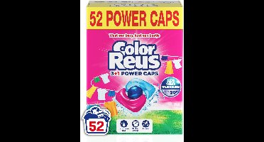 Color Reus Power Cap - Wasmiddel Capsules - Gekleurde Was - Voordeelverpakking - 52 Wasbeurten