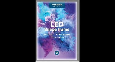 Europel LED Kliklijst – Posterlijst – Wissellijst – B1 – 70,7 x 100 cm – 25mm – Zilver – Incl. bevestigingsmateriaal