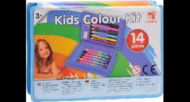 Clown Kinder Kleurkoffer - 14-delig