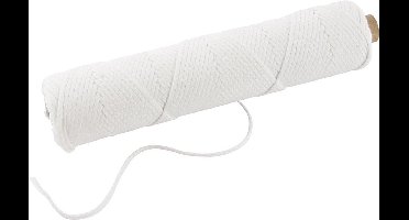 Lont, Geschikt voor dompelkaarsen (dia. 22-30 mm) en gegoten kaarsen (dia. 60-80 mm) , 100 gr, 50 m/ 1 rol