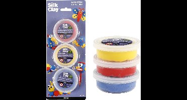 Silk Clay®, blauw, geel, rood, 3x14gr