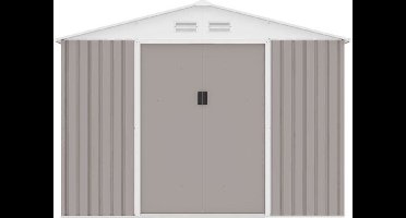 Metalen tuinhuisje 8,84 m² - 277 x 319 x 202 cm - Verankeringsset inbegrepen - Taupe