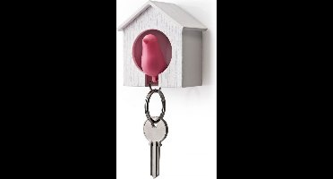 Sleutelhanger vogelhuisje roze - Qualy