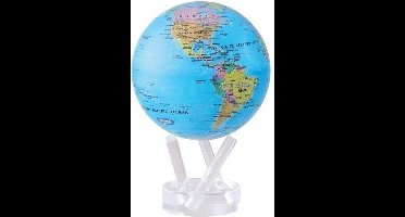 Mova wereldbol op zonne energie Ø 15 cm - Blauw met staatkundige kaart (BOE)