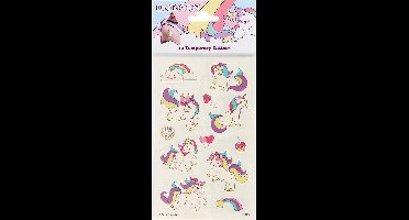 Unicorn Neptattoos Unicorn Meisjes Wit/roze 12 Stuks