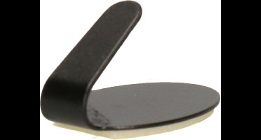 Excellent houseware - Zelfklevende rvs haakjes - zwart - set 6x