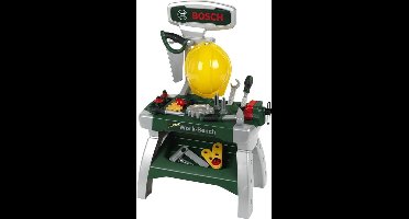Klein Toys Bosch mini speelgoed Junior werkbank - 49x29x71 cm - incl. leerfunctie, bankschroef, opbergmogelijkheden voor de vele onderdelen - groen