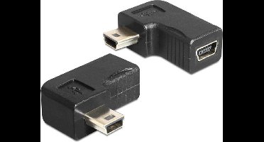 USB Mini B naar USB Mini B haakse adapter / zwart