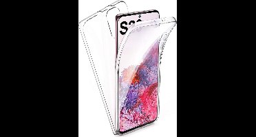 Hoesje geschikt voor Samsung Galaxy S20 - 360 Graden Case 2 in 1 Hoes Transparant + Ingebouwde Siliconen TPU Cover Screenprotector