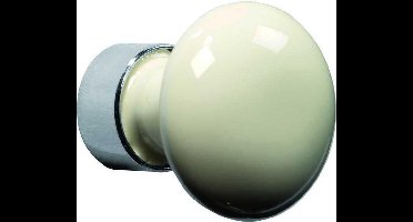 Meubelknop Paddenstoel porselein 30mm ivoor/glans nikkel