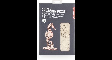Kikkerland 3D puzzel van hout - In de vorm van een Zeepaardje - Vrijetijdsbesteding - Decoratief