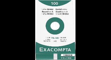 6x etui 100 steekkaarten bristol - gelijnd niet geperforeerd 74x105mm, Wit