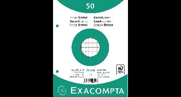 24x Pak 50 steekkaarten in folie - bristol geruit 5x5 geperforeerd - 170x220mm, Wit