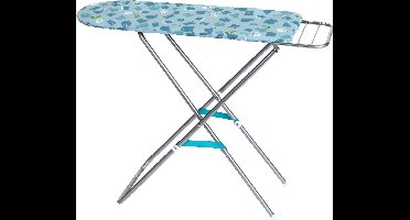 Klein Toys strijkplank - 20,5x71x62 cm - in hoogte verstelbaar - stevig metaal met kledingmotief hoes - blauw