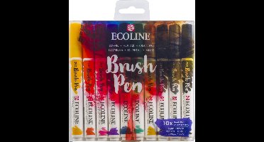 Talens Ecoline Brush Pen - 10 stuks - Donker
