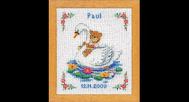 Vervaco Geboortetegel zwaan borduren (pakket)