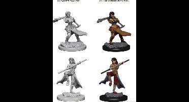 Asmodee D&D Nolzur's Marvelous Miniatures Human Monk Female - Ongeschilderd