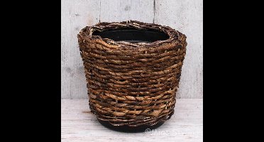 Plantenmand-Bloempot-Drypot-Abaca-D33xH30cm-Bananenblad