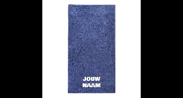 Strandlaken met naam donker blauw 100x200cm