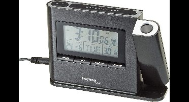 Technoline WT 519 Projectiewekker met radioklok, weergave van de binnentemperatuur en datumweergave, 1 stuks verpakking