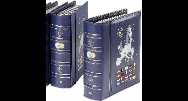 Vista Classic, Album (4 rings) Euromunten sets (2019) incl. cassette - Blauw - afm: 250 x 280 x 60 mm.