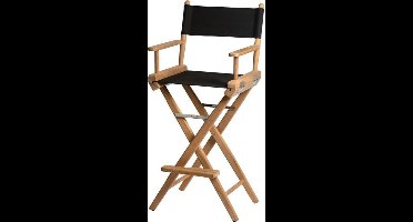 Stuurstoel Hoog Teak DeLuxe met Zwart Canvas (Geolied)