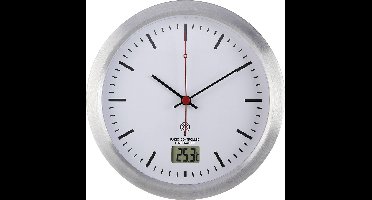 Renkforce E1003R Wandklok Zendergestuurd 17 cm x 6 cm Zilver Geschikt voor vochtige ruimtes