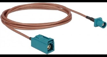 Fakra Z (m) compact - Fakra Z (v) antenne verlengkabel - RG316 - 50 Ohm / transparant - 1,8 meter