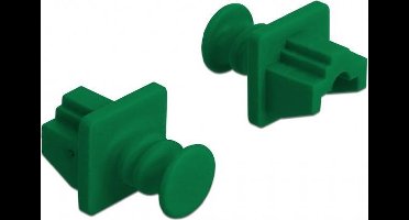RJ45 (m) afsluitcovers voor RJ45 (v) poorten met ronde greep - 10 stuks / groen