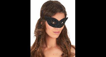 Vegaoo - Puntig zwart halfmasker voor volwassenen