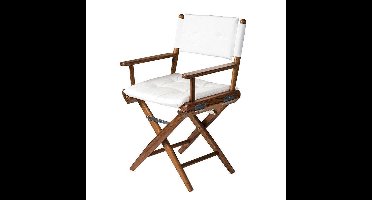 Regisseursstoel Teak DeLuxe met Witte kussenset