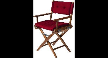 Regisseursstoel Teak DeLuxe met Bordeaux kussenset (Geolied)